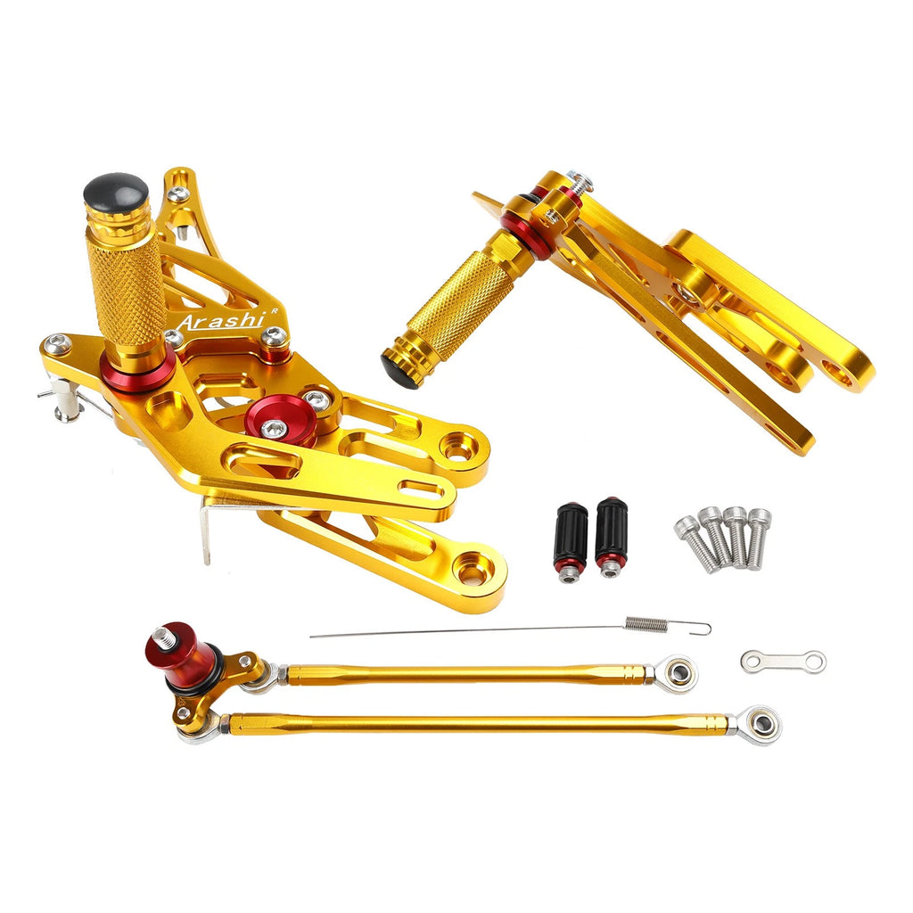 Rearsets Footpegs Gold for Honda CBR 600 RR (2003–2006) CBR 1000 RR (2004–2007)