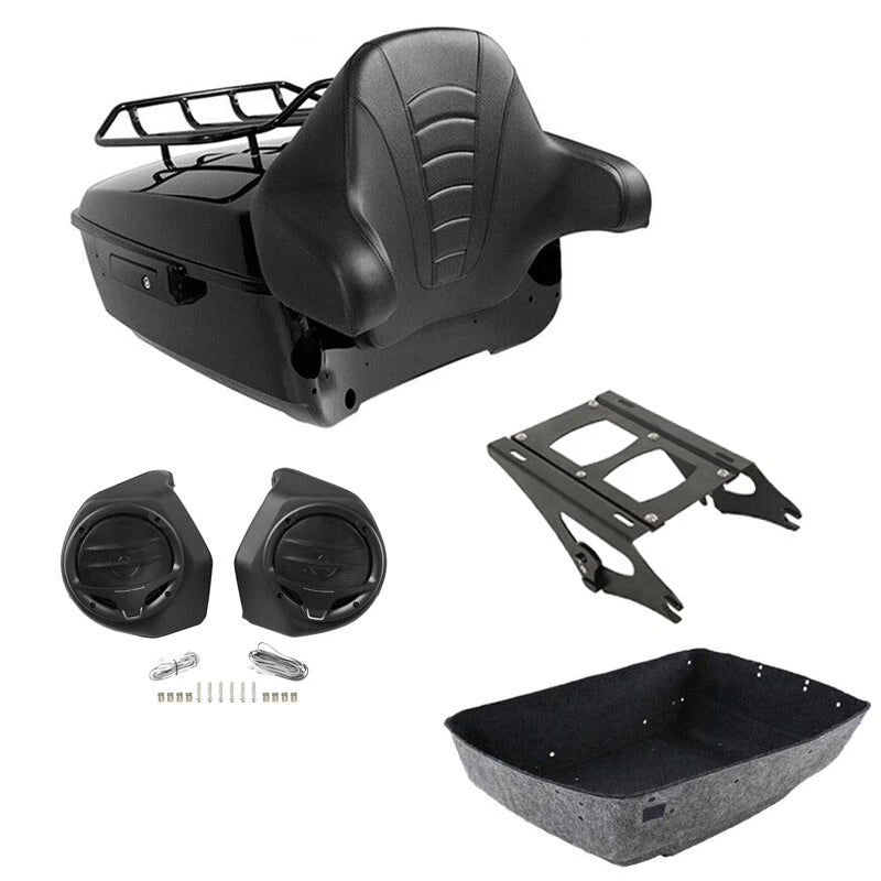 Trunk Rack Backrest Pad Speakers for Harley Touring (2014–2023)
