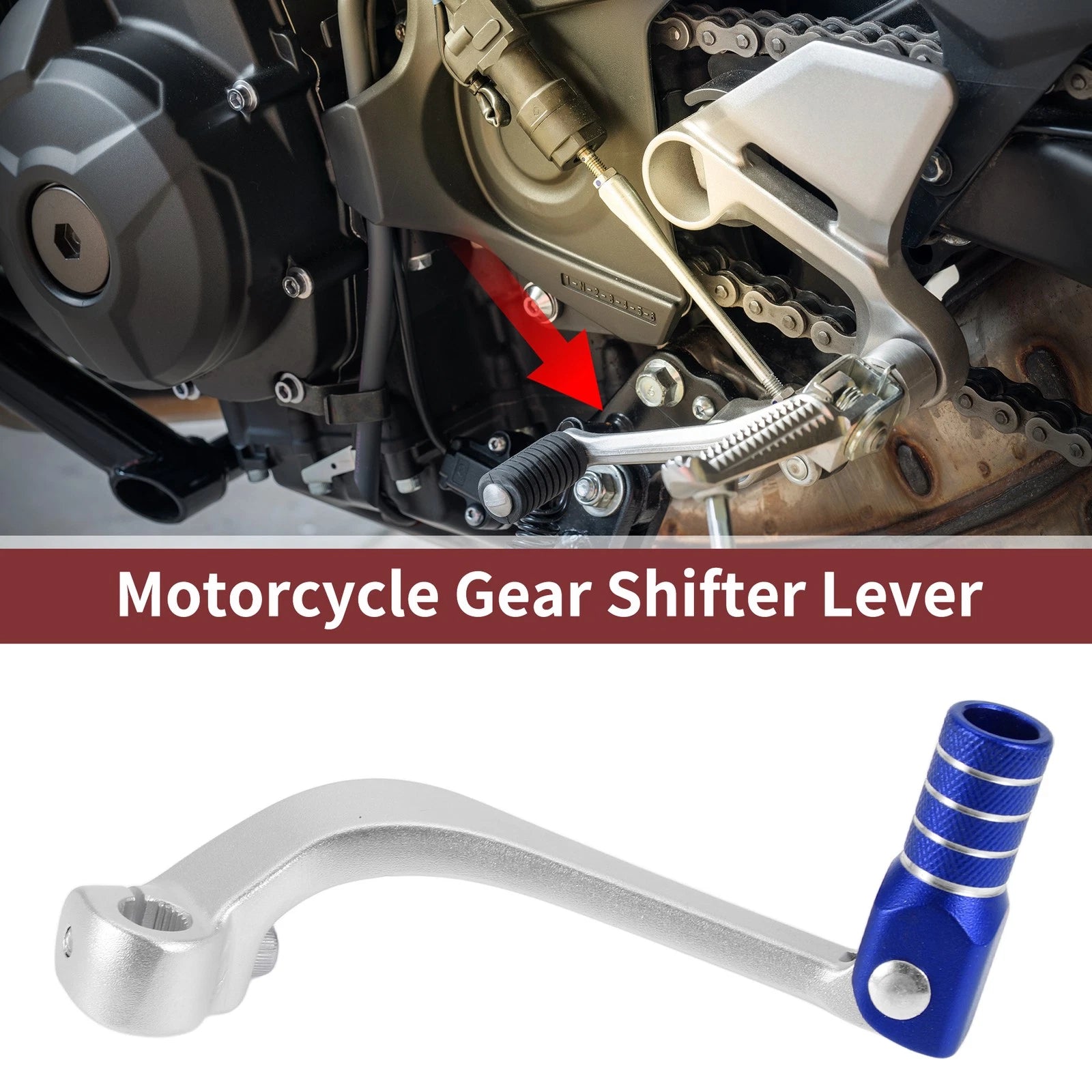 Folding Gear Shifter Lever for Honda CRF110F (2013–2018) Silver Tone