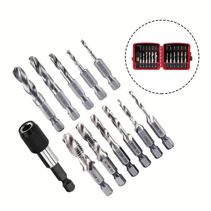 13-Piece Drill and Tap Bit Set for Quick Access