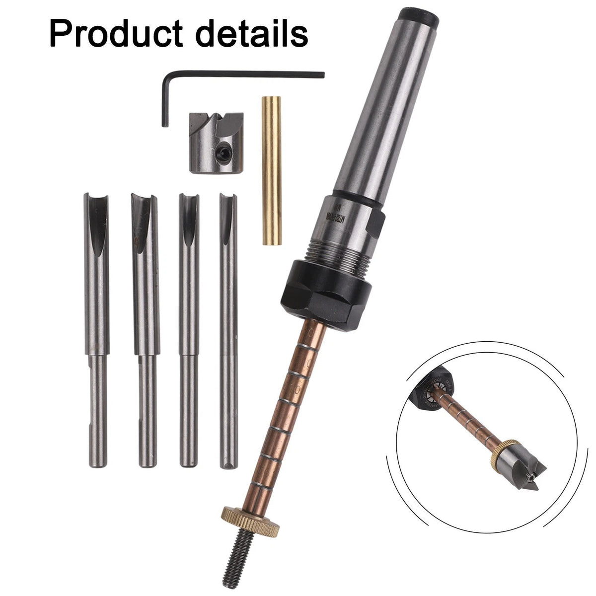8PCS Pen Turning Mandrel Set with 7mm Drill Bit for Woodworking