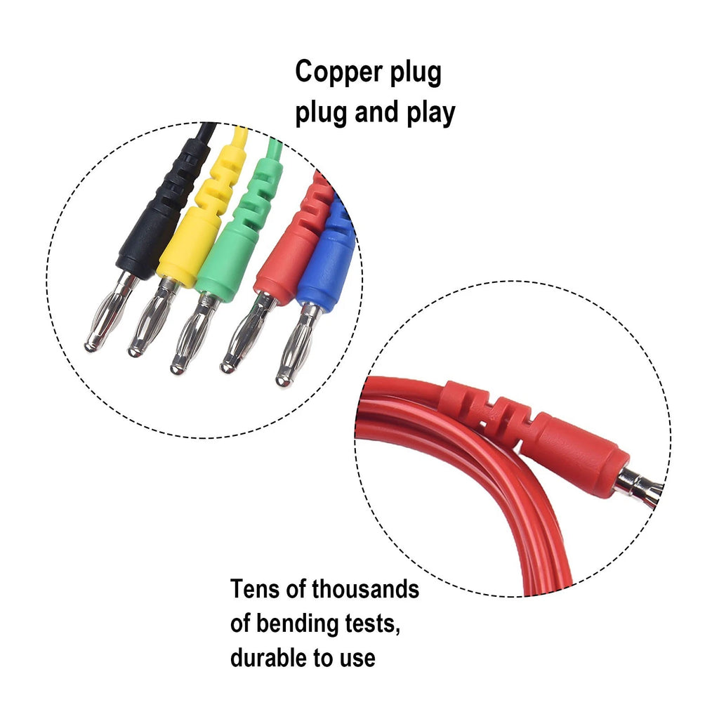 5PCS Copper Banana Plug Test Leads for (100cm)