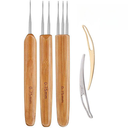 0.75mm Crochet Hook Set with Hair Locking Tool for