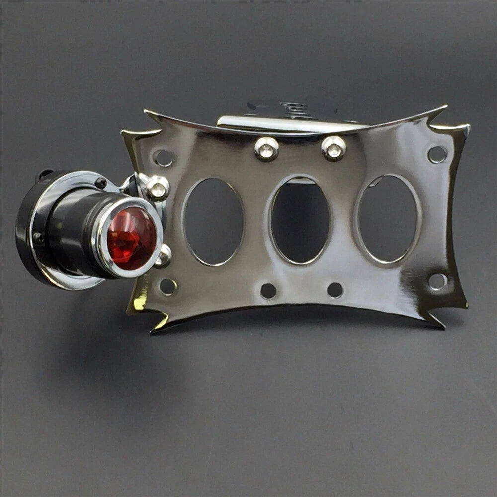 Chrome License Bracket & BK CD-Lid Tail Light for Harley Touring