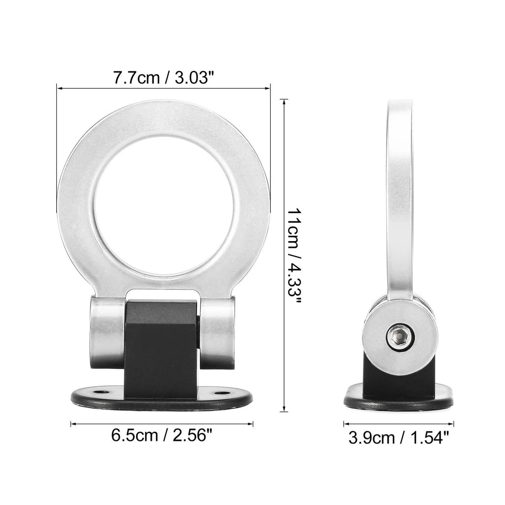 Tow Hook Decoration Ring for Car Bumper Trailer Silver Tone (Universal)