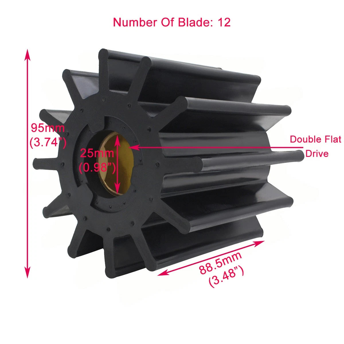 Impeller for Jabsco 17370-0001, CEF 500152, JMP 8300, 8927570, 3008503, 3N-4859
