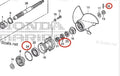 Lower Unit Oil Seal Kit 91252-ZW4-003 91351-ZV7-003 for Honda Marine 25HP 30HP (1990–2023)