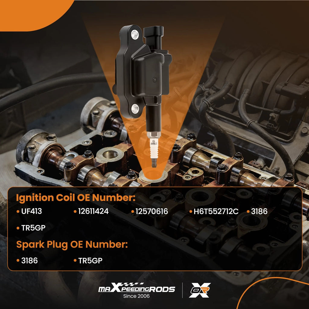 Ignition Coil & Iridium Spark Plug Set for Corvette 6.0L 6.2L 7.0L (2005–2013)