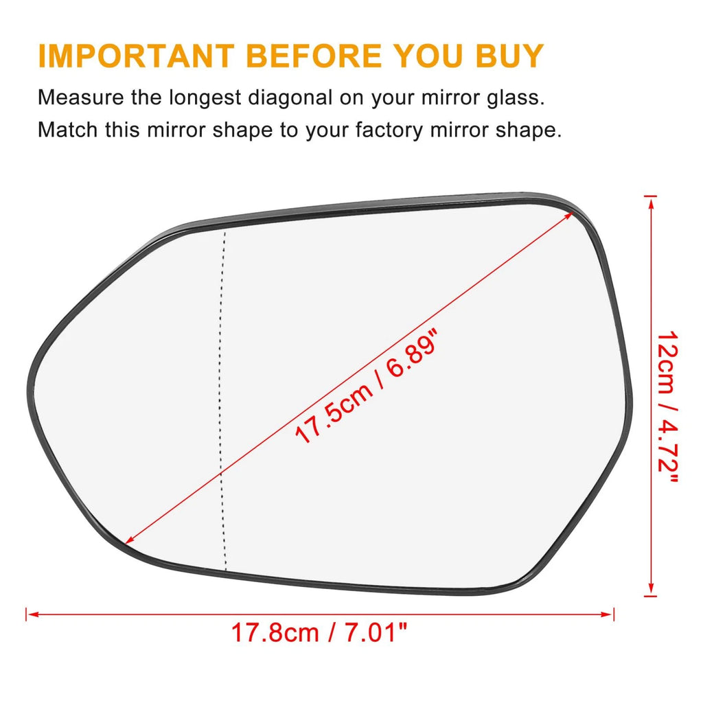 Left Side Heated Mirror Glass with Backing Plate for Toyota Prius (2010–2015)
