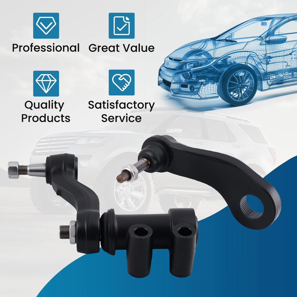 2X Steering Pitman Arm Idler Arm for Sierra Silverado 2500HD 3500HD (2011–2019)
