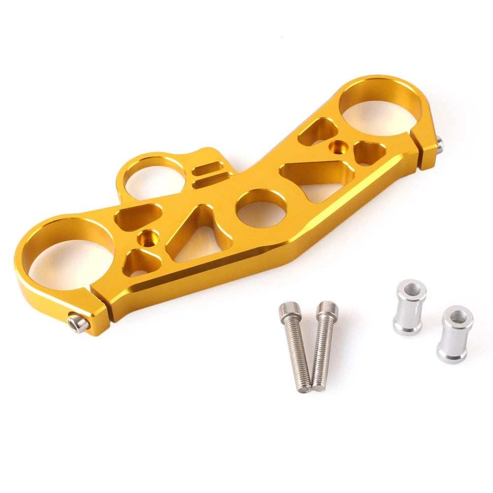 CNC Triple Tree Upper Top Clamp for Yamaha YZF R6 (2008–2009) Aluminum Gold