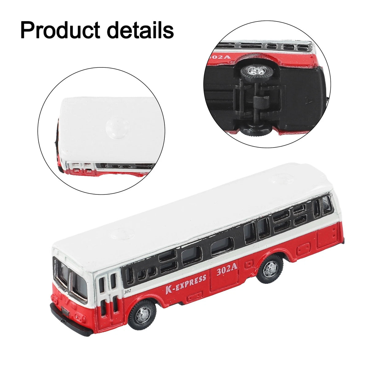 Miniature Diecast Bus Model for N Scale Train Landscape (Random Color)
