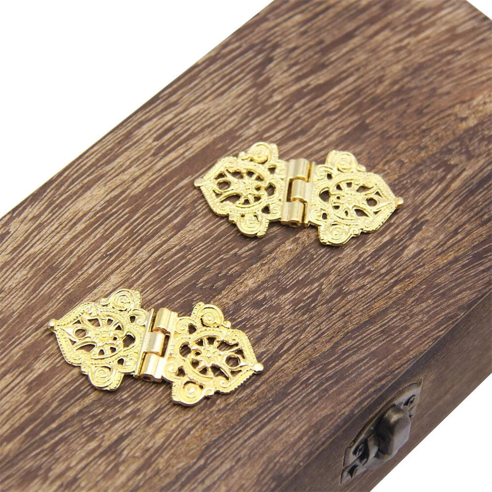 6x Gold Hollow Flower Hinge for Cabinet Furniture (53mm x 28mm)