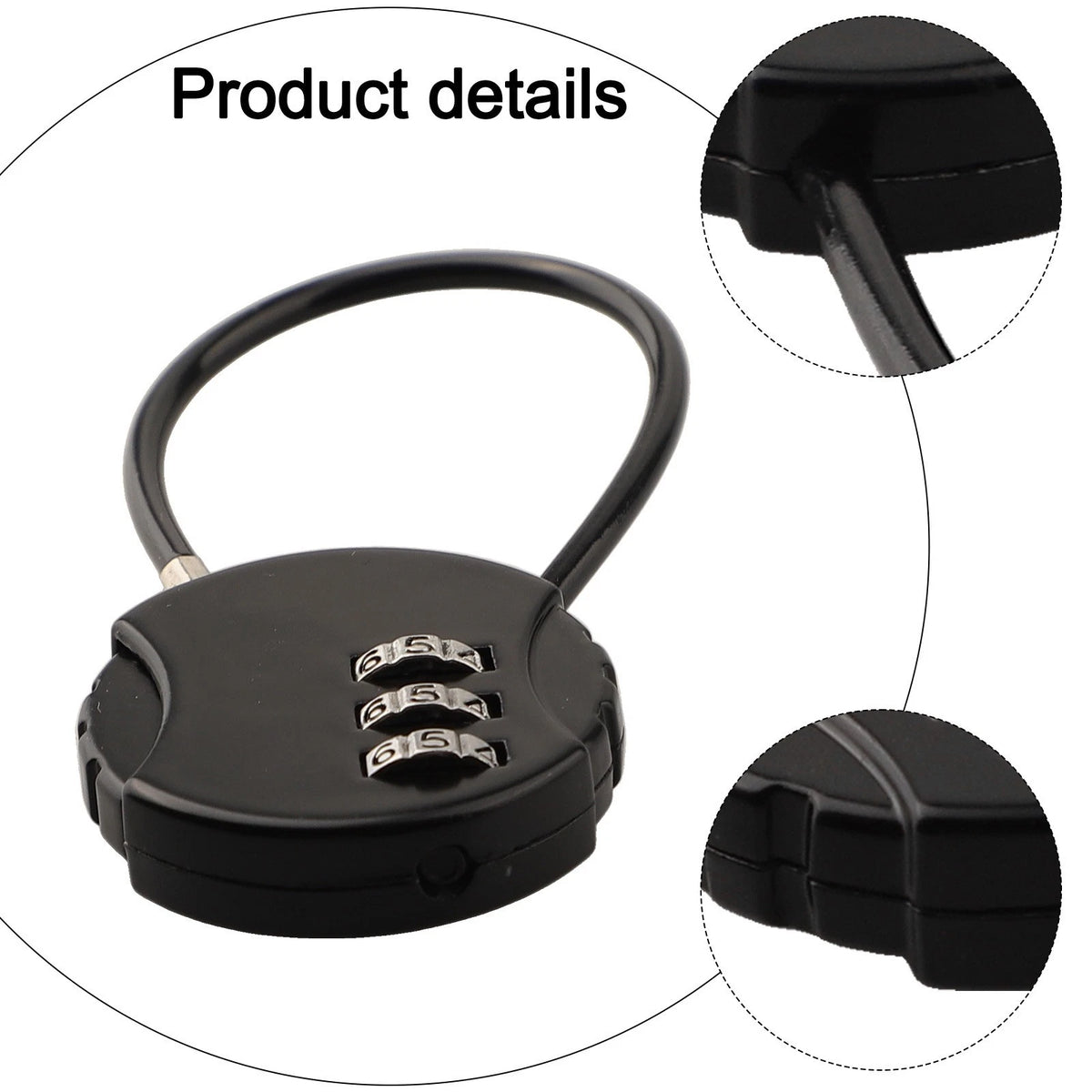 3-Digit Combination Padlock for Gym Luggage Security