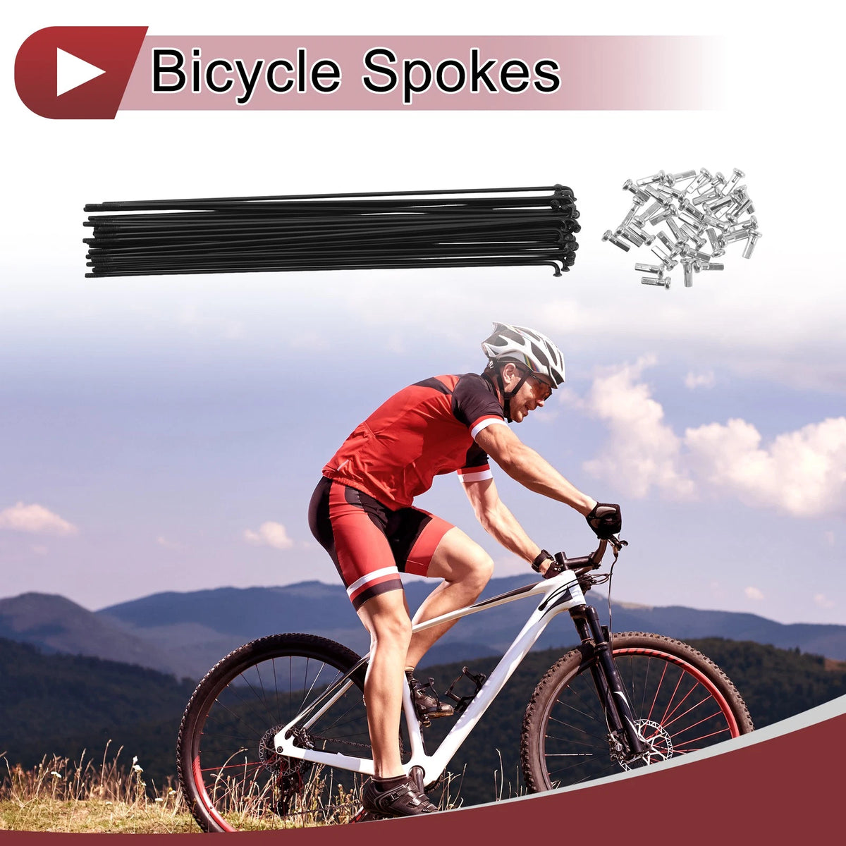 Bicycle Spoke Set 192 mm Steel for 14G Bicycle Wheels (1990–2020)