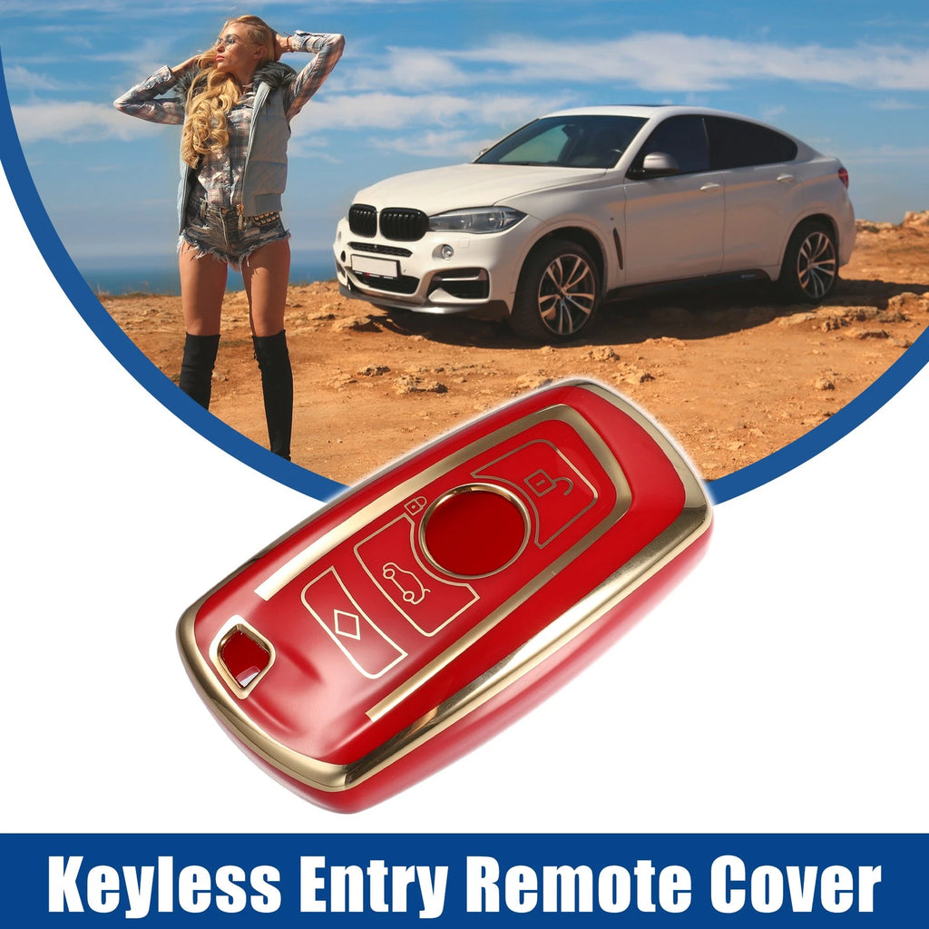 Key Fob Cover 3 Button Keyless Entry for BMW 1 Series (Red) (2011–2017)