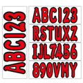 3" Red Boat Letters Numbers Stickers Decals for Boat Yachts & PWC