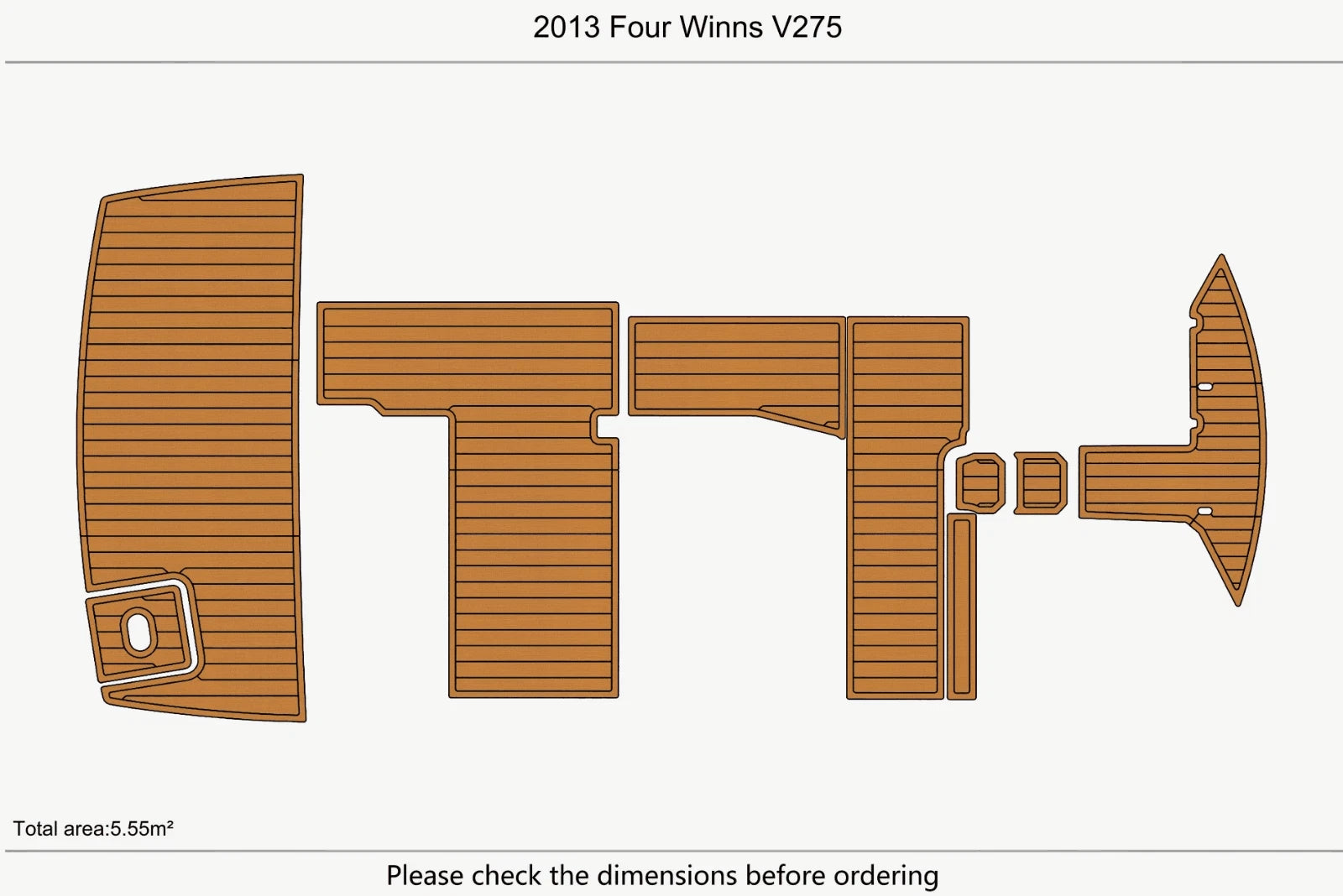 EVA Foam Teak Deck Flooring Mats for Four Winns V275 (2013)