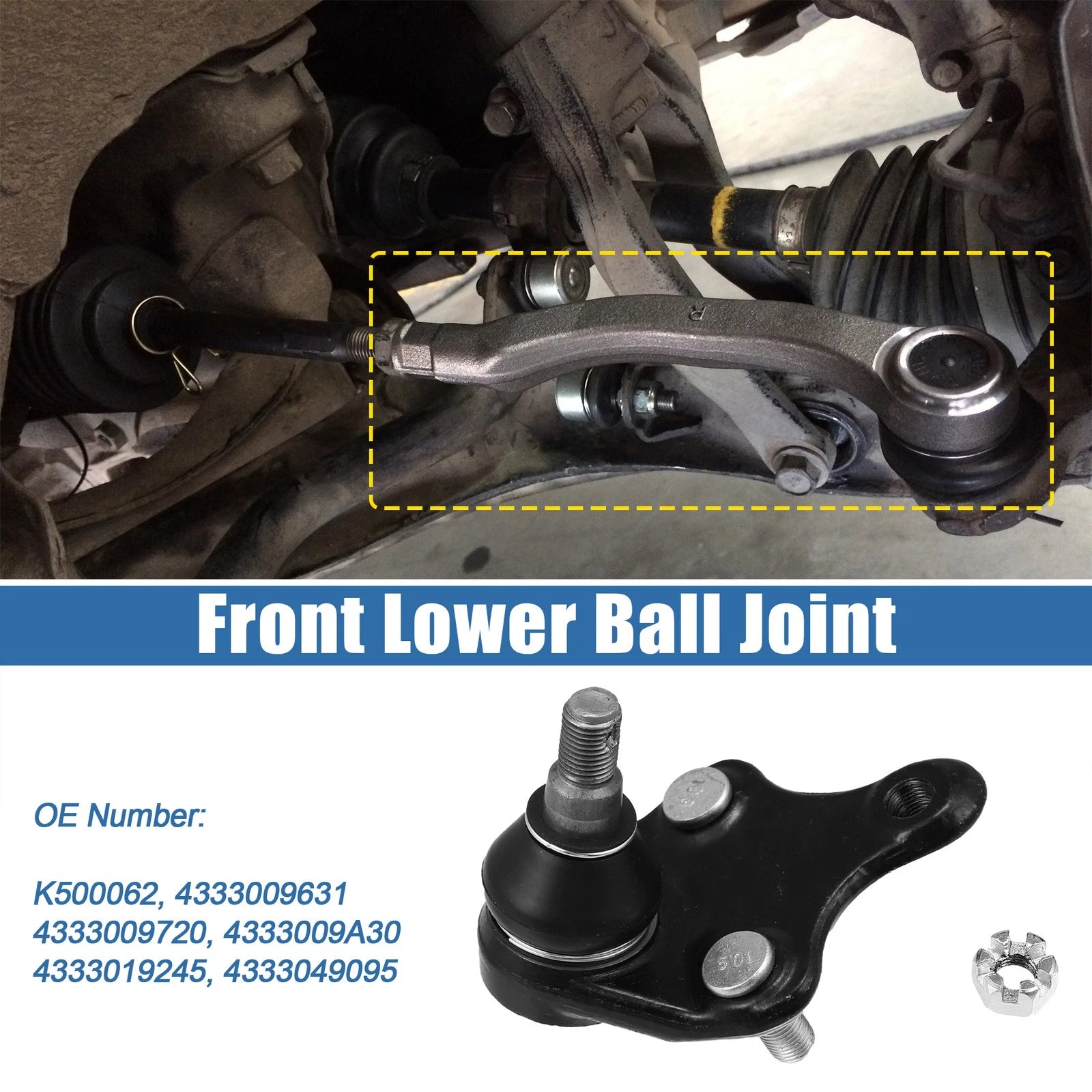 2 Pcs Outer Lower Ball Joint Front Left Right for Toyota RAV4 (2006–2018)