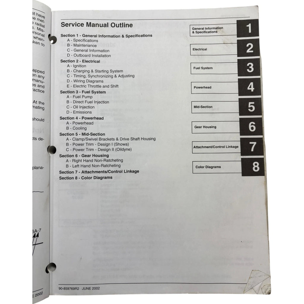 Service Manual for Mercury 200/250 OptiMax DFI (2002) 90-859769R2