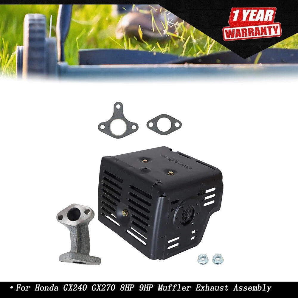 Muffler Exhaust Assembly with Manifold & Nuts for Honda 8HP & 9HP