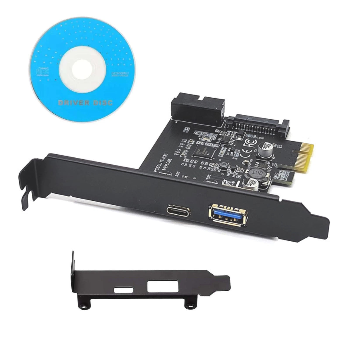 PCI-E 1X to USB 3.2 Gen1 Expansion Card for PC (2 Ports Type C + Type A)