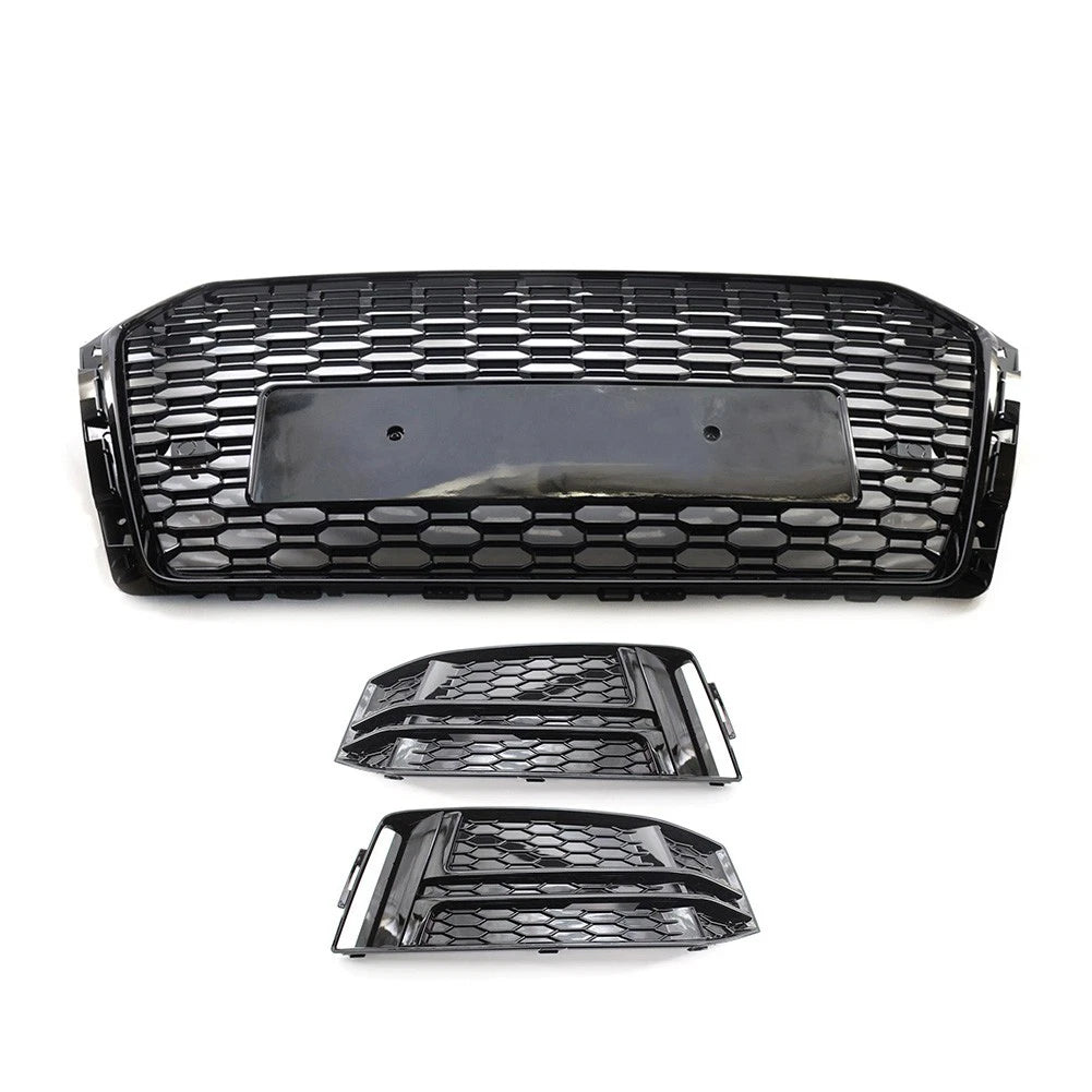 Set of 2 Front Bumper Grill Fog Light Covers for Audi A4 B9 S4 (2017–2018)
