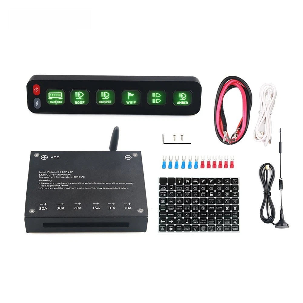 Six Channel Wireless Touch Control Panel for Vehicle Lighting (12V 24V)