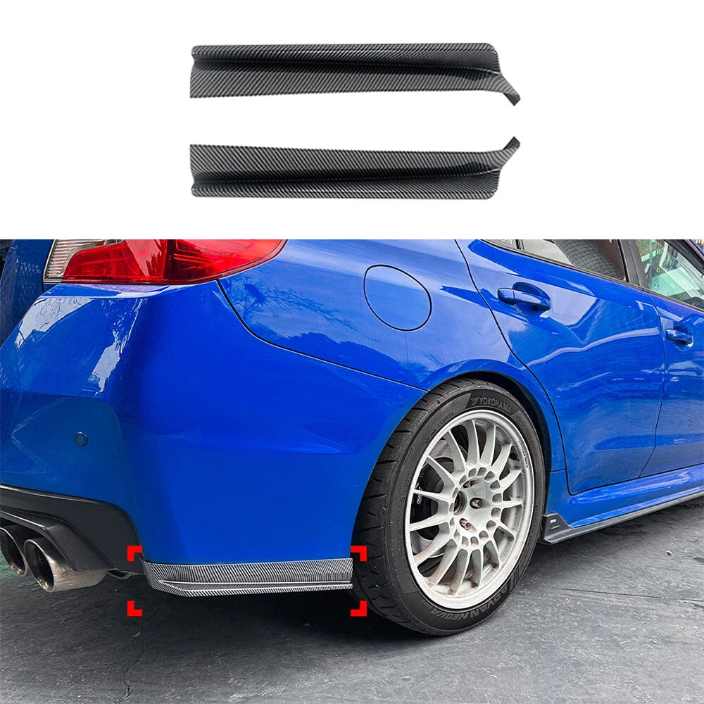 Carbon Fiber Style Rear Bumper Side Aprons Spats for Subaru WRX STI (2015–2021)