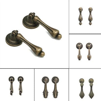 2/5/10Pc Antique Bronze Door Drop Pull Handle Retro Cabinet Cupboard Drawer Knob
