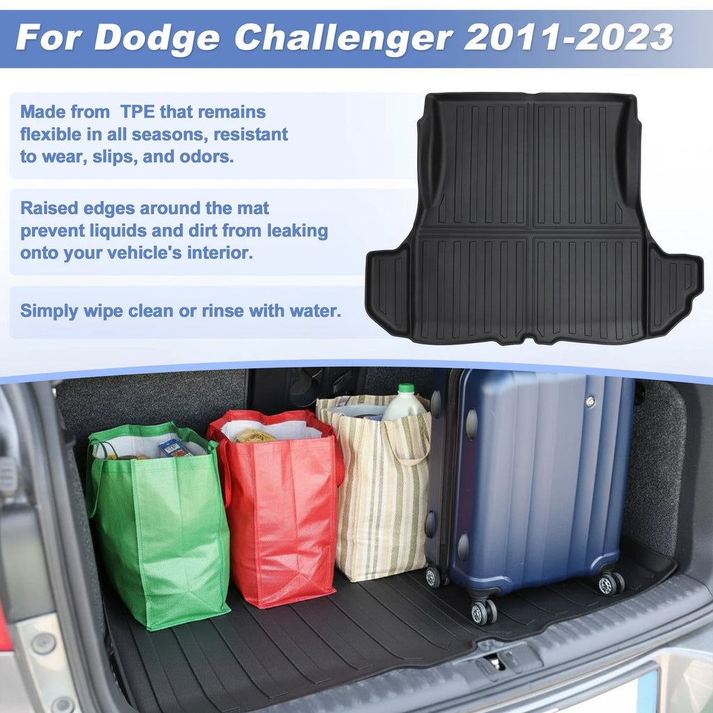 All Weather TPE Cargo Mat for Dodge Challenger (2011–2023) Trunk Liner