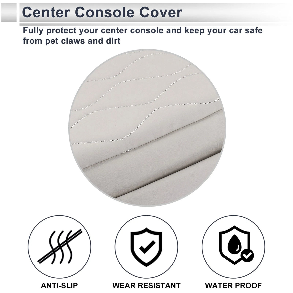 Center Console Cover with Storage Bag for BMW 5 Series (2011–2017) White