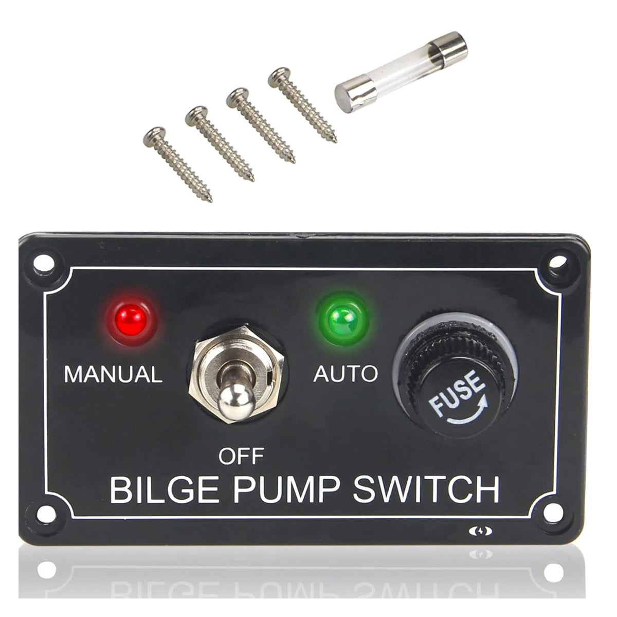 Bilge Pump Switch Panel for 12V DC (Rocker Toggle, Fuse 5A)