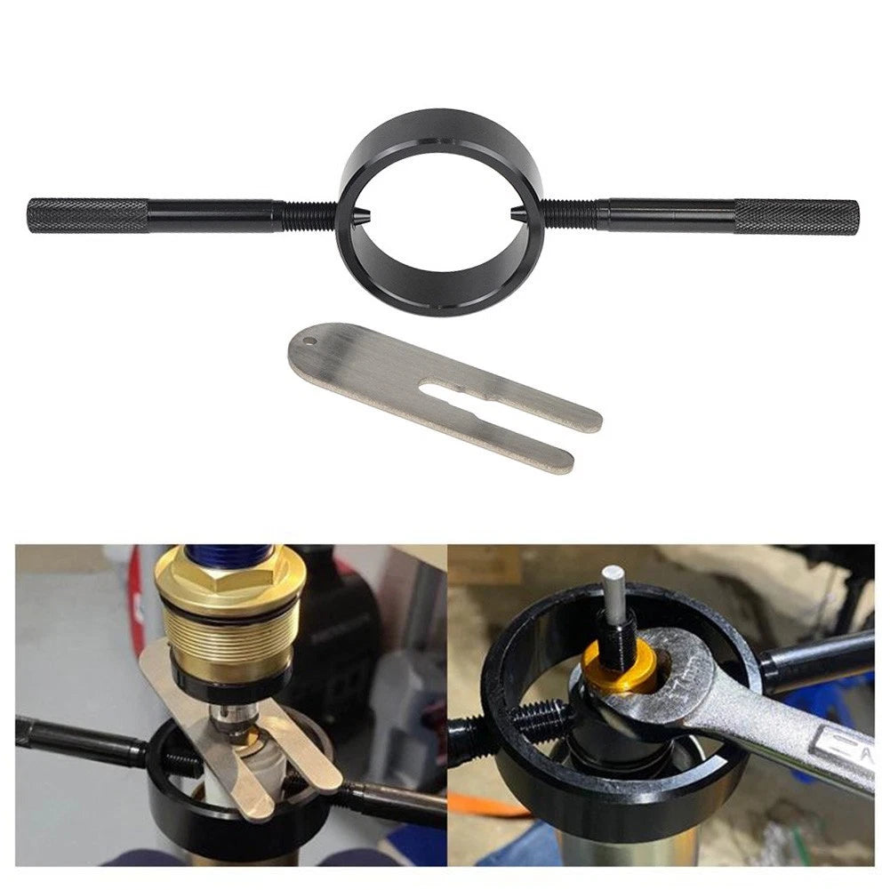 Motorcycle Black Fork Spring Compressor Tool for Easy Assembly and Disassembly