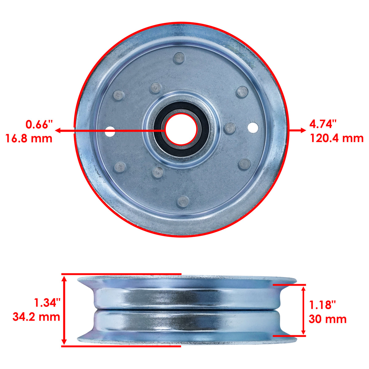 Backside Idler Pulley Replacement for Snapper 46in and 52in Deck (2004–2011)