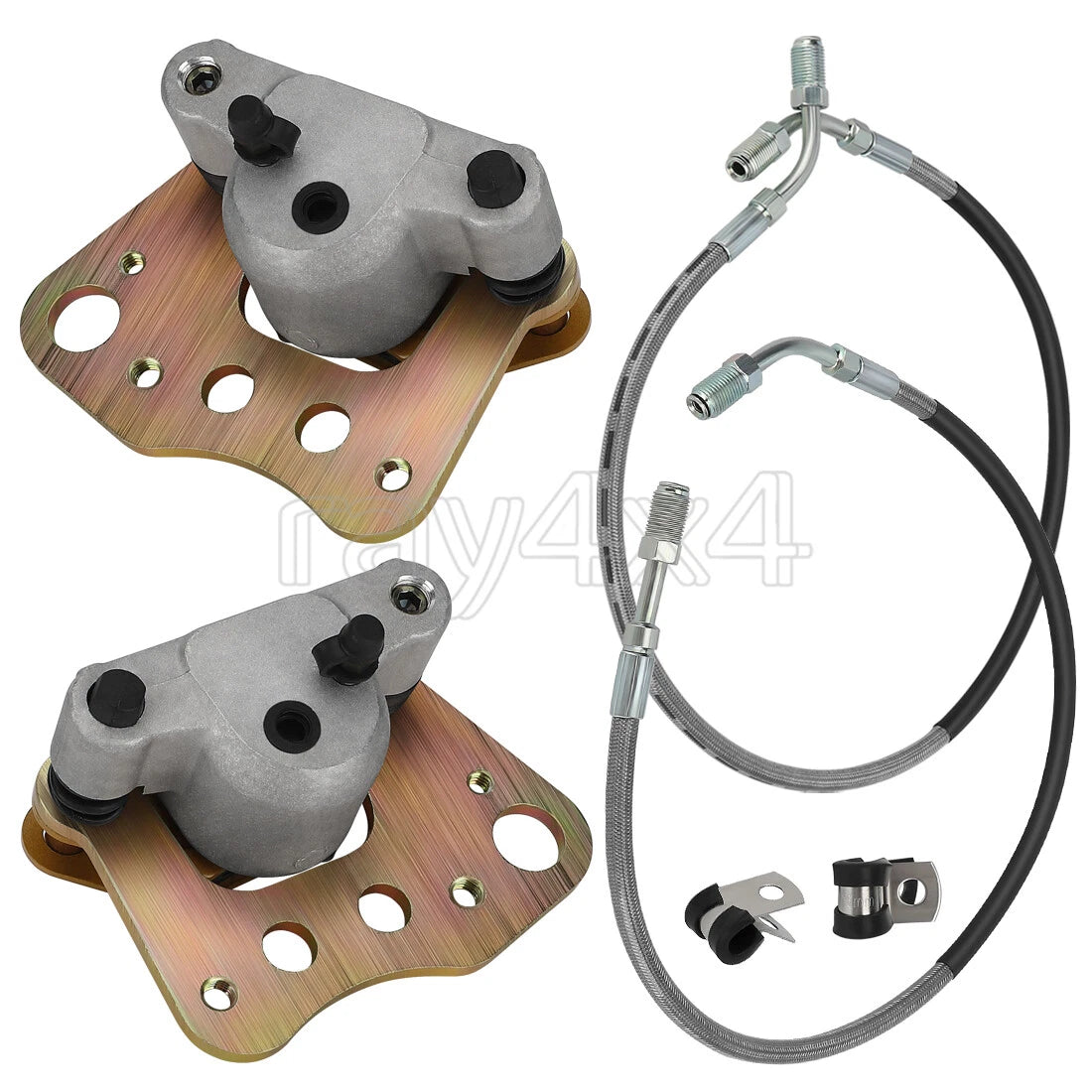 Front Brake Calipers Pads with Hose Lines for Polaris Diesel 455 Xpedition (2000)