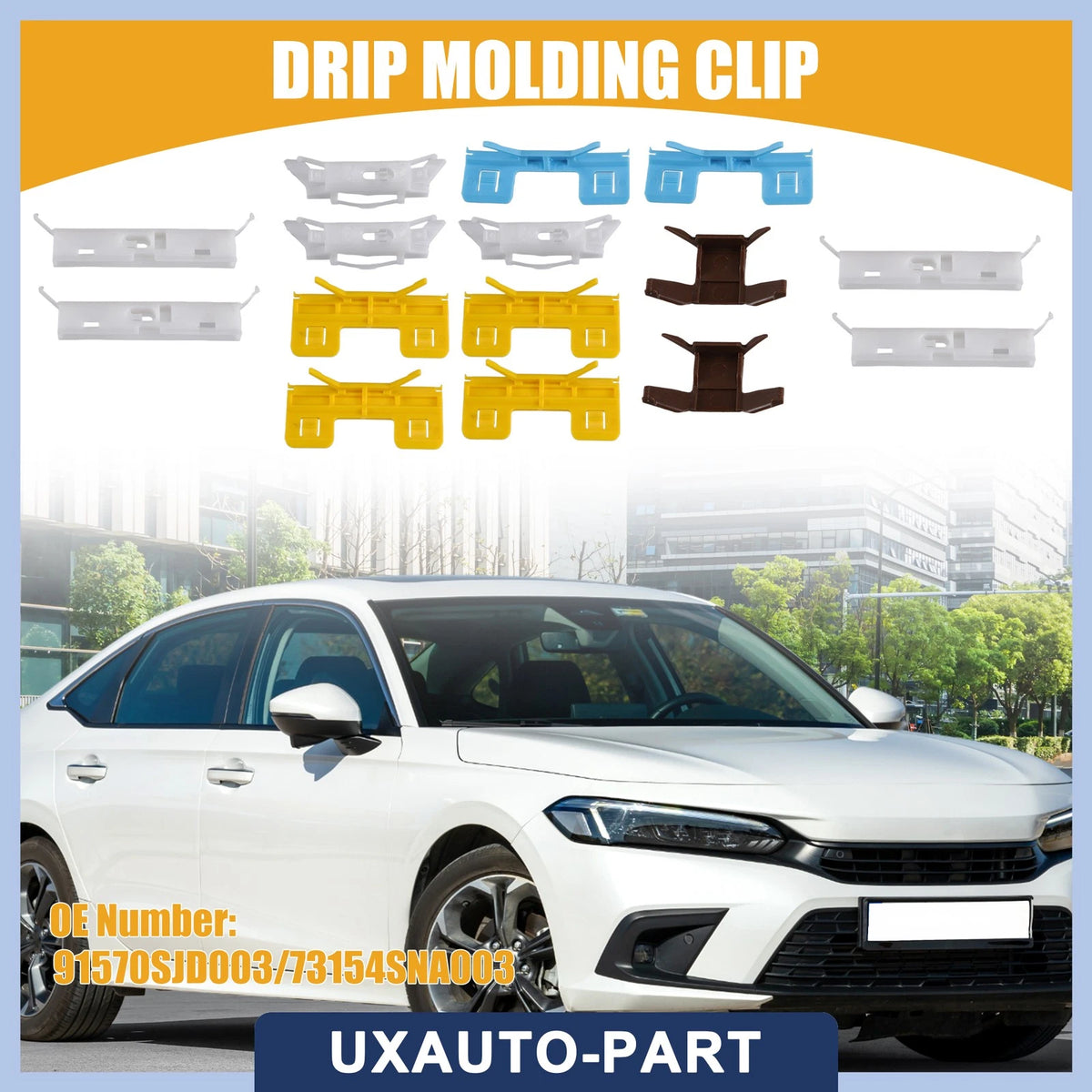 Set of 15 Roof Fastener Clips for Honda Civic (2006–2011)