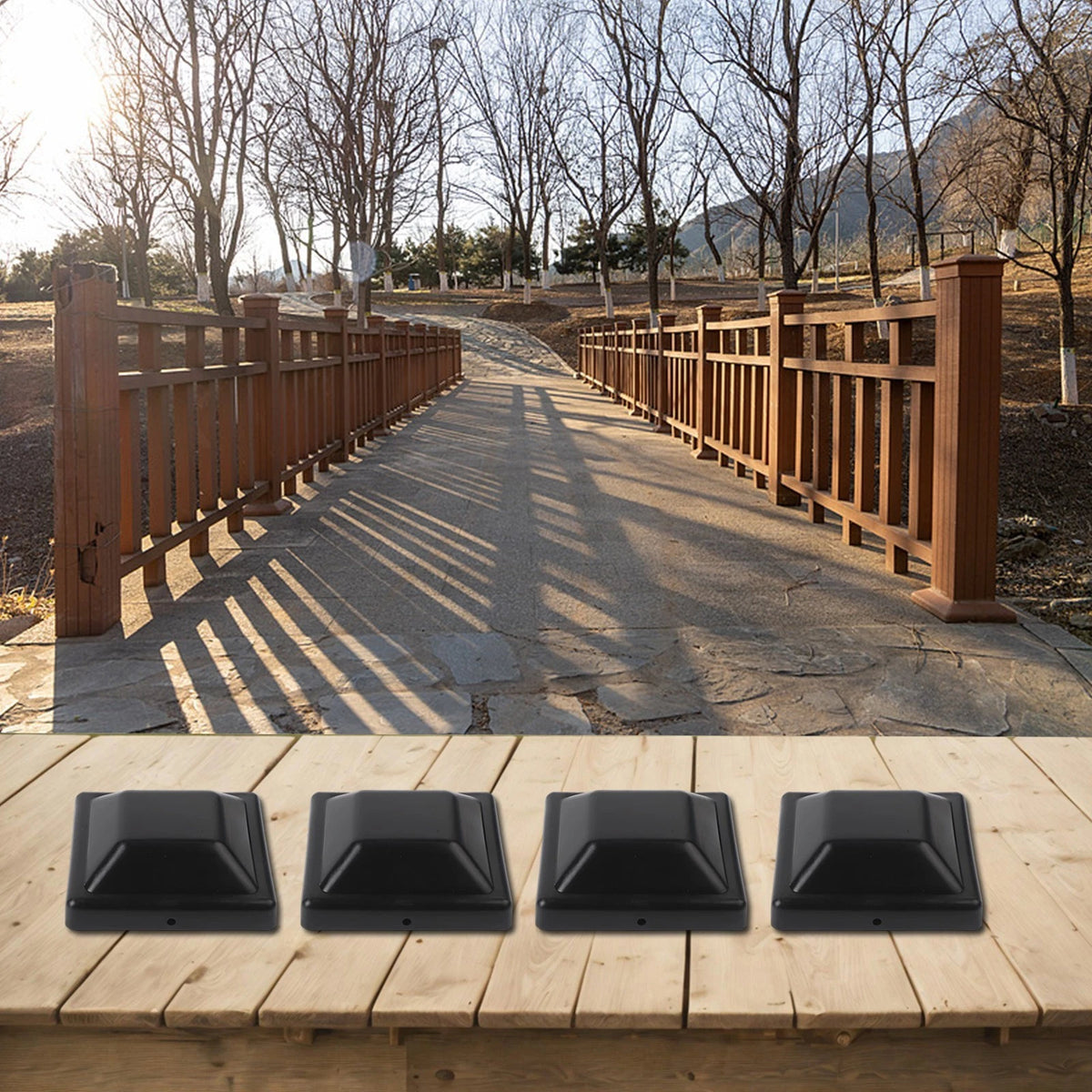 16 Pack of 4x4 Black Post Covers for Fence and Deck Protection