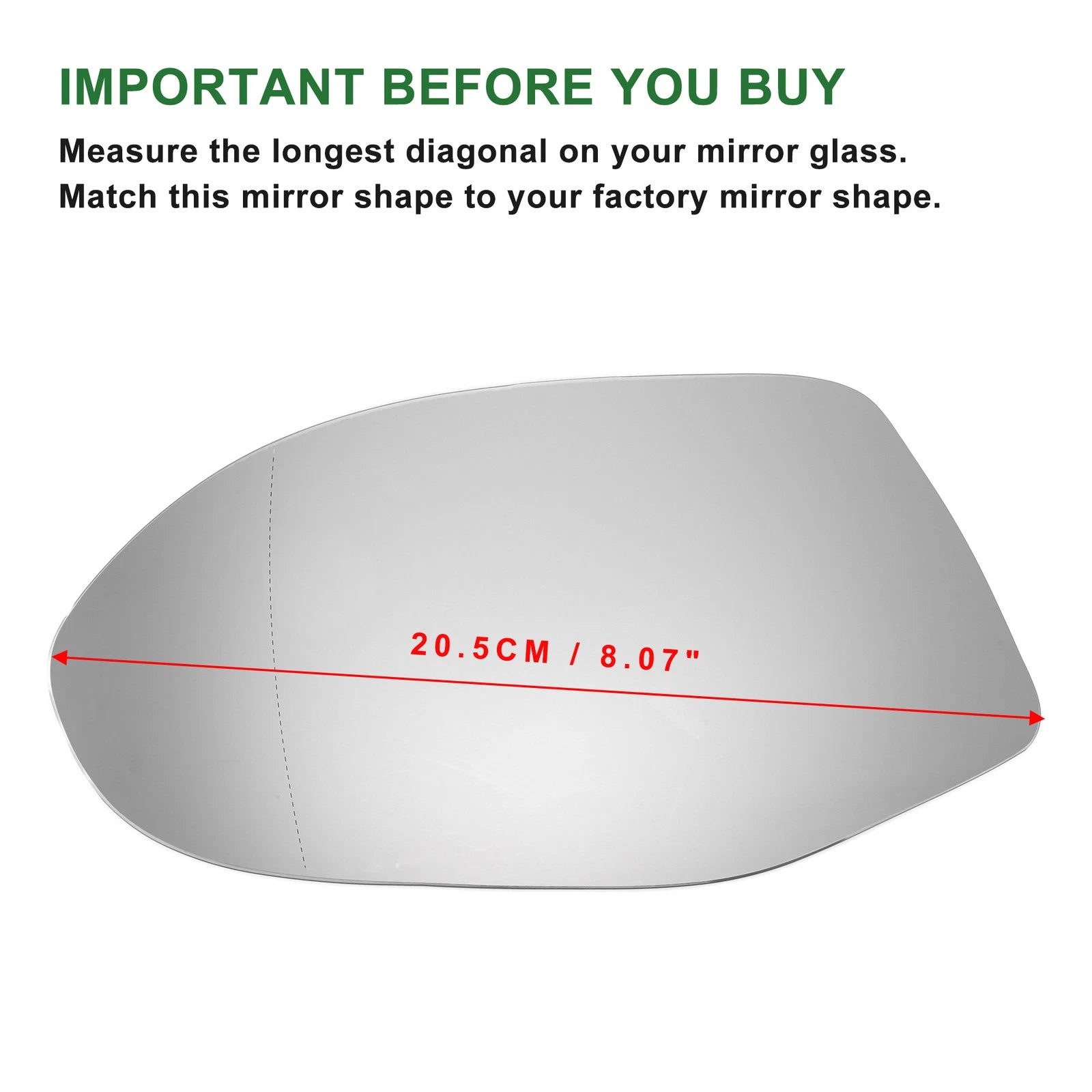 Heated Left Side Mirror Glass Replacement for Audi A7 (2010–2018)