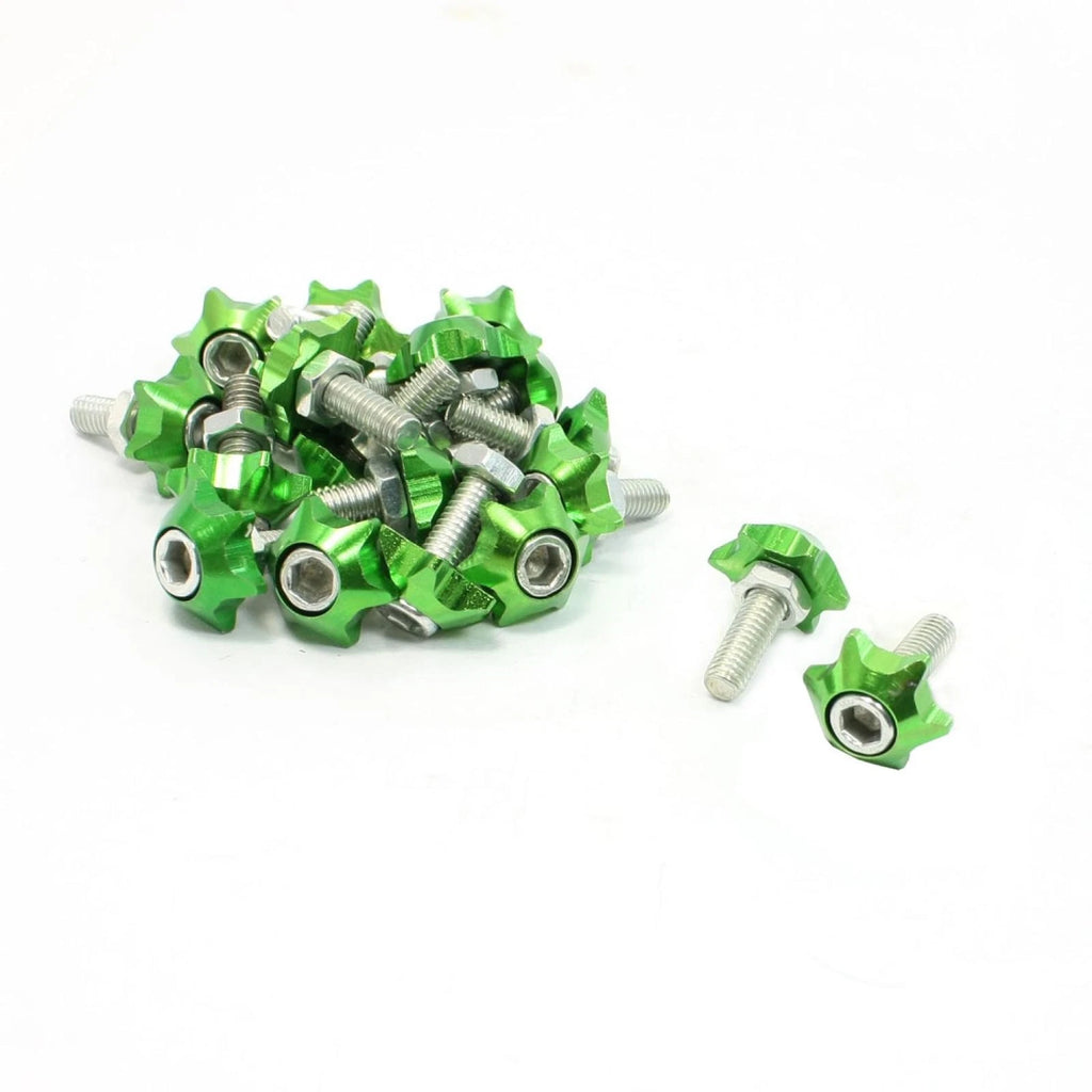 License Plate Screws Decorative Star Shape Green 20 Pack for Car (Universal)
