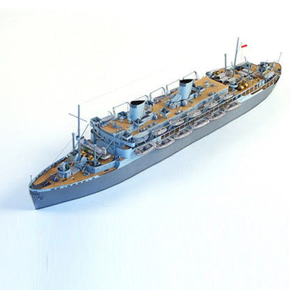DIY 1/400 Husky Transport Ship Paper Model with 5 Landing Ships