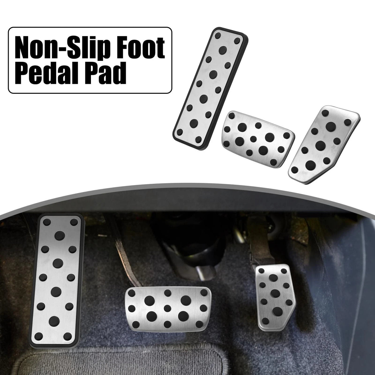 3pcs Footrest Pedal Pad Replacement for Subaru Crosstrek Impreza (2012–2023)