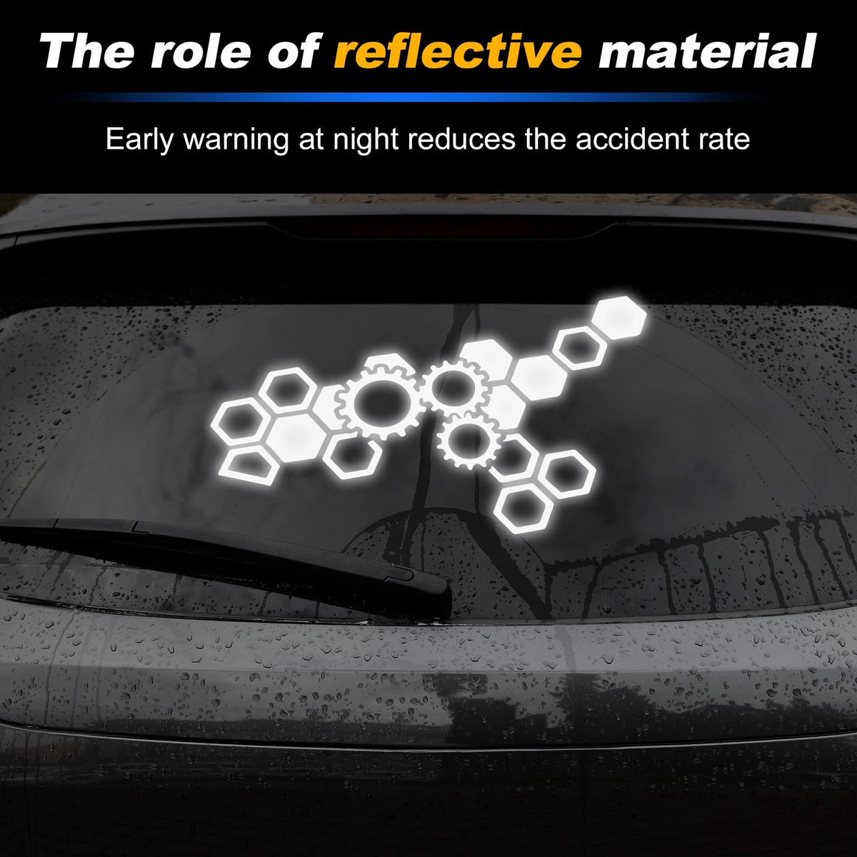 Reflective Bumper Decal for Honeycomb Hexagon