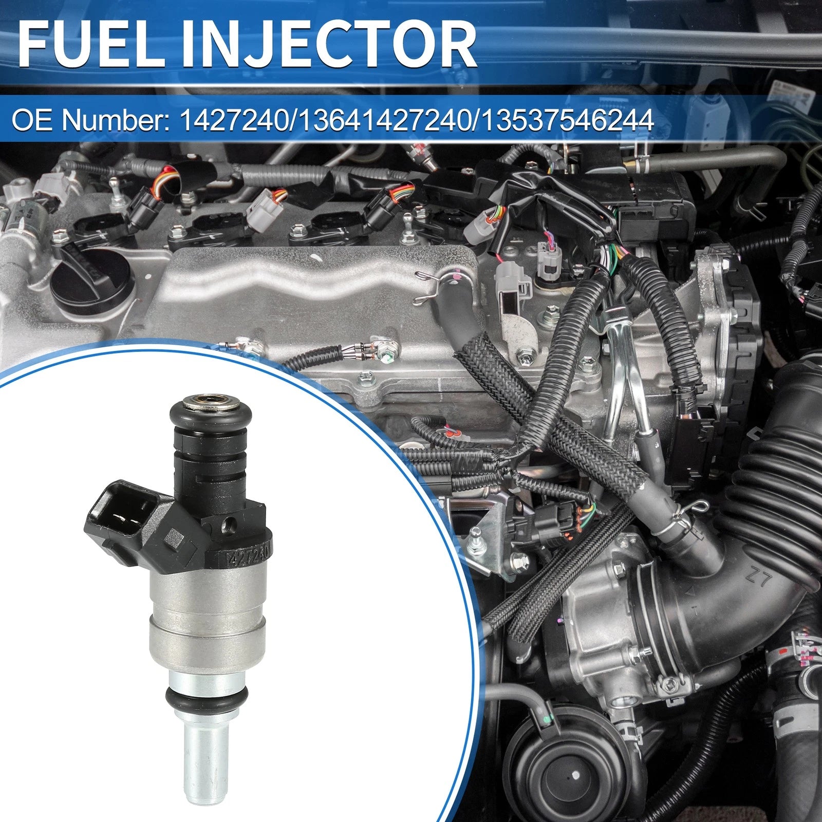 Fuel Injector Replacement for BMW 5 Series E60 E61 (2003–2010) Black 1 Pc