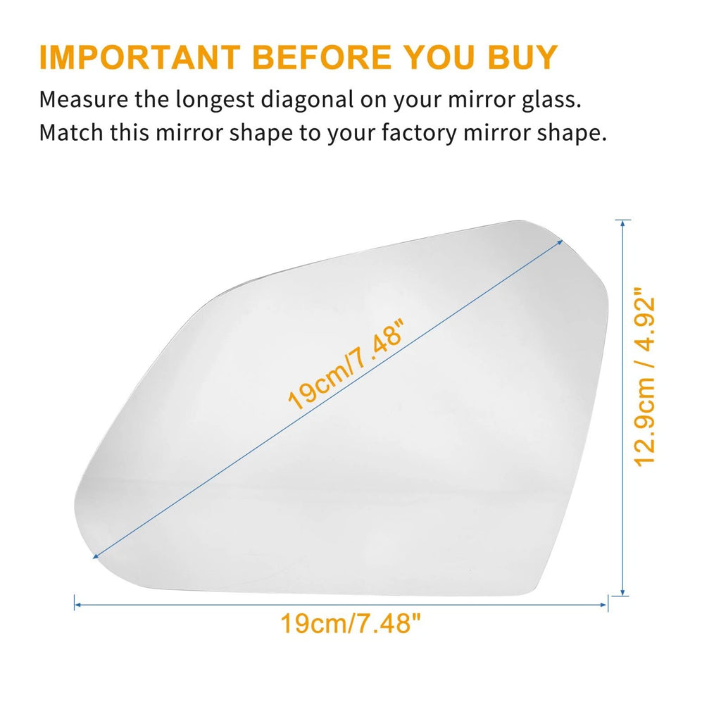 Heated Side Mirror Glass Left Replacement for Hyundai Sonata (2016–2017)