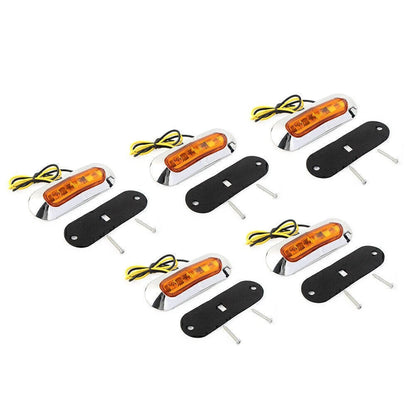 5pc 4 LED Side Clearance Marker Light For Car Truck Trailer Pickup 12-24V Yellow