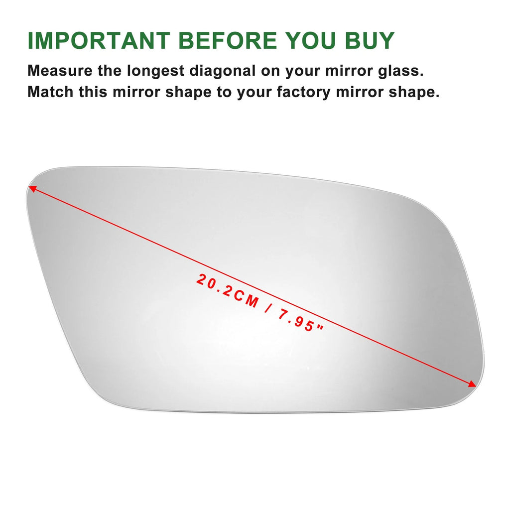 Heated Right Side Mirror Glass Replacement for Audi A6 (1997–2005)