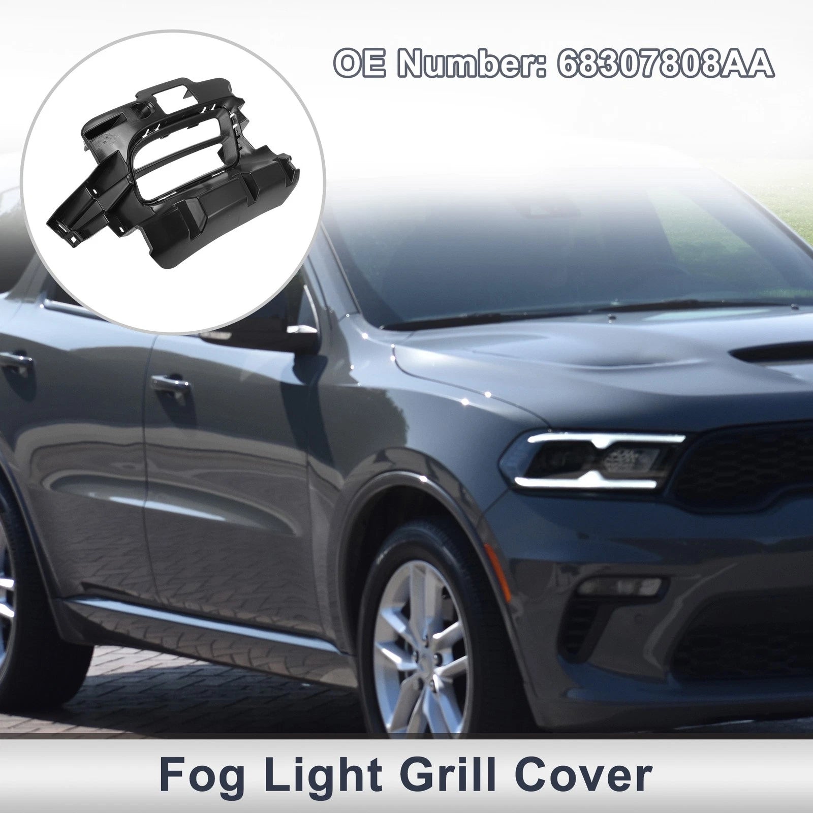 Right Front Fog Light Grill Replacement for Dodge Durango (2018–2020)