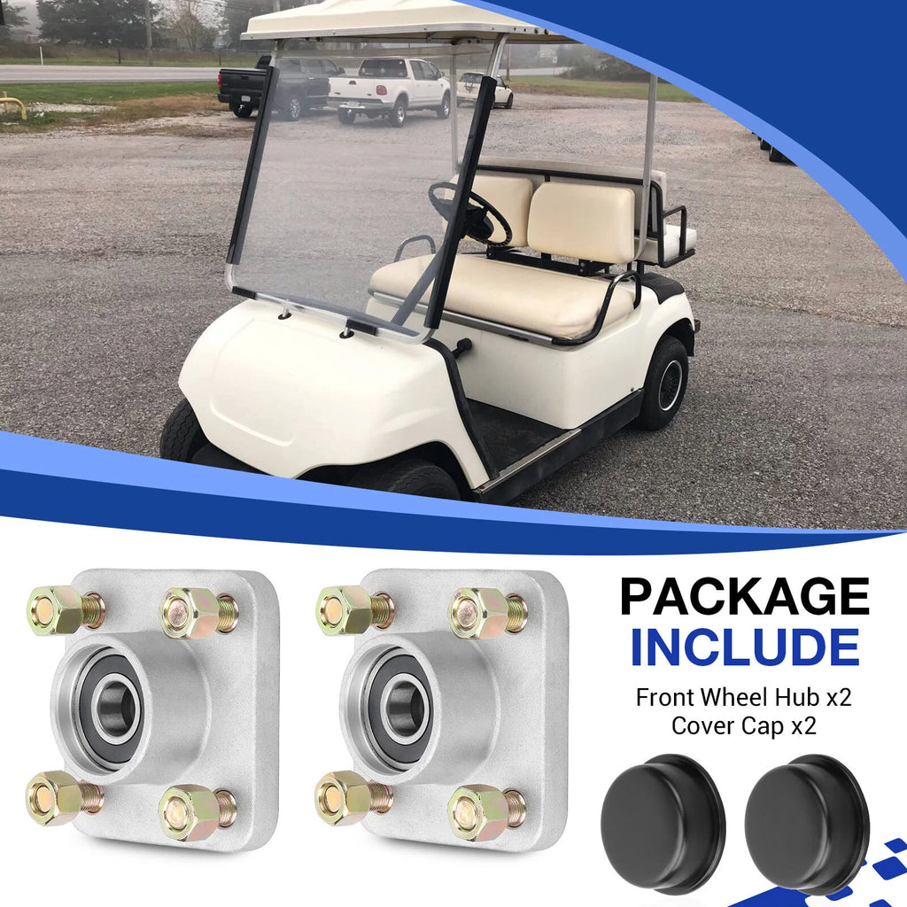 2 Front Wheel Hub & Cover Cap for Yamaha Golf Cart G8/G9/G11/G14/G16/G19/G22/G27