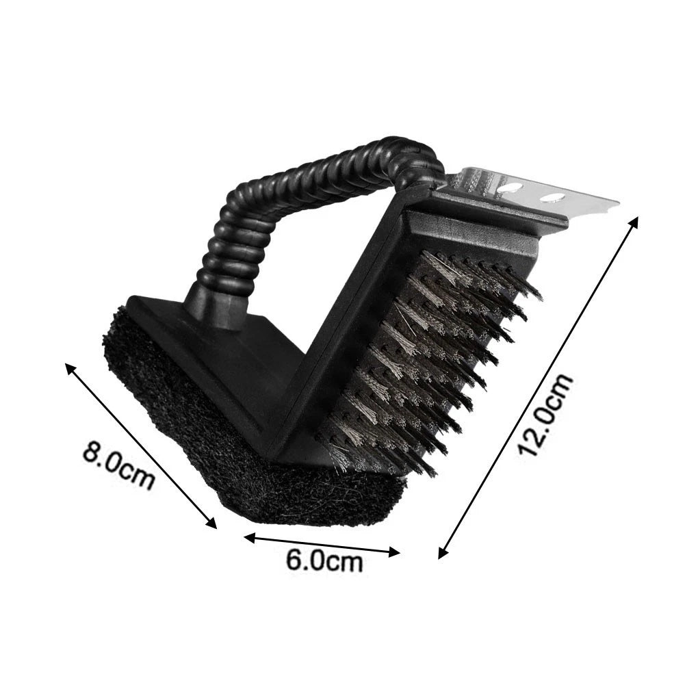 Solid Brass BBQ Grill Cleaning Brush with Ergonomic Handle